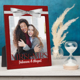 Frau & Frau Lesbian Gay Wedding Red Foto Fotoplatte