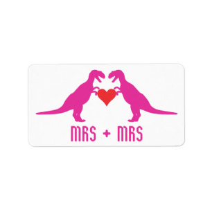 Frau+Frau- Liebe ist Liebe Dinosaurier Adressaufkleber