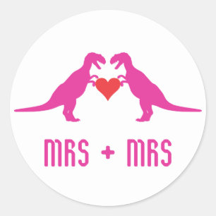 Frau+Frau - Liebe ist Liebe Dinosaurier Runder Aufkleber