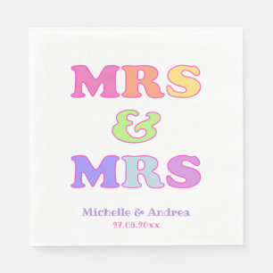 Frau & Frau Niedliche Gay Wedding Serviette