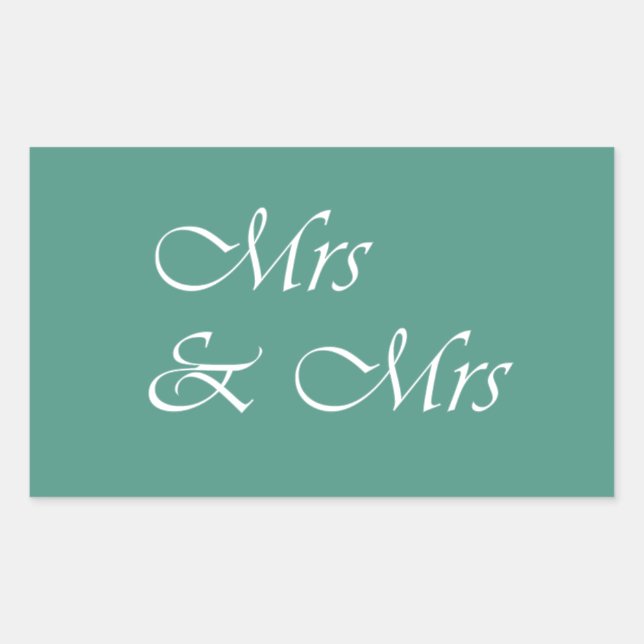 Frau & Frau Typografie Rechteckiger Aufkleber (Vorderseite)