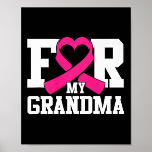 Frau für mein Oma Brustkrebs Bewusstsein rosa Poster
