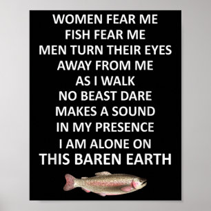 Frau fürchtet mich Fisch fürchtet mich Männer wend Poster
