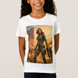 Frau G. I. Joe Scarlett mit Design T-Shirt