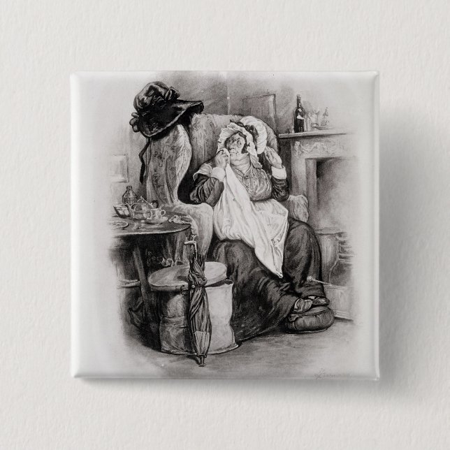 Frau Gamp, von 'Charles Dickens: Ein Klatsch über Button (Vorderseite)