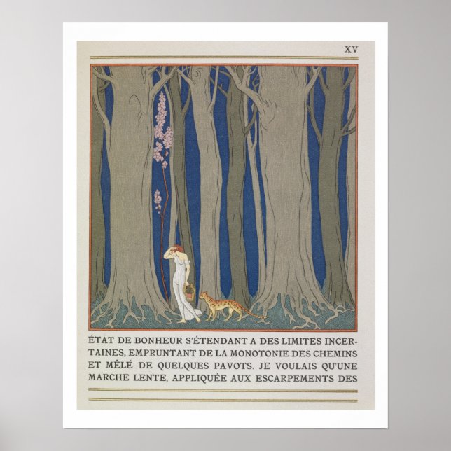 Frau gefolgt von einem Leopard, Illustration von ' Poster (Vorne)