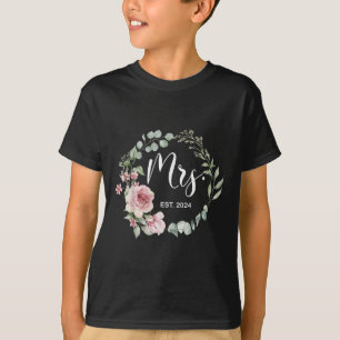 Frau. Gegr. 2024 Frisch verheiratet Hochzeit Ehefr T-Shirt