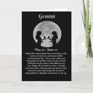 Frau Gemini Zodiac Happy Birthday Karte