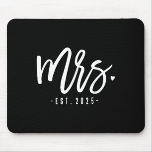 Frau Geschätzt 2025 Gerade verheiratet Hochzeit Pa Mousepad