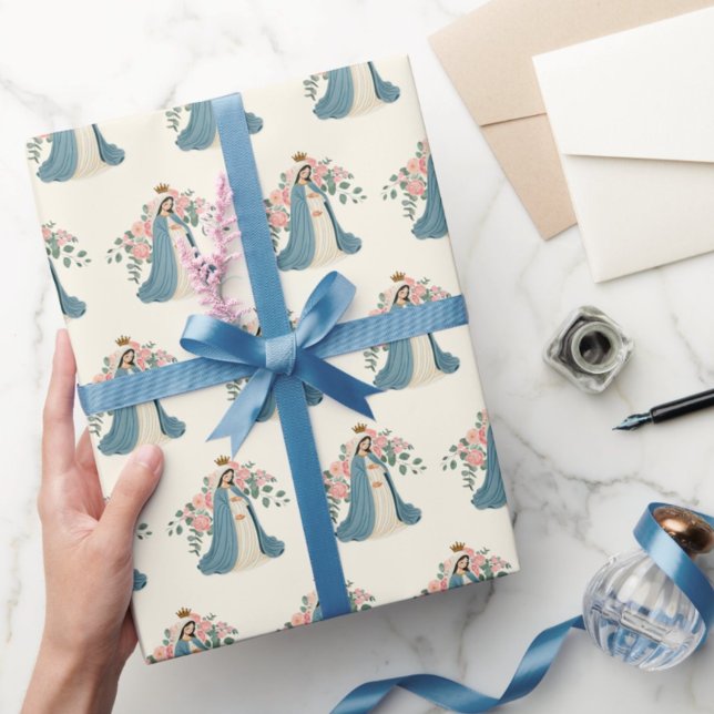 Frau gesegnet Mary Gift Wrap - Bloral Geschenkpapier (Von Creator hochgeladen)