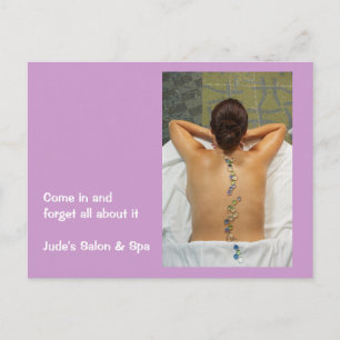 Frau Getting Stone Massage Postkarte