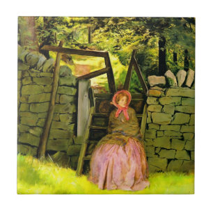 Frau Gewartet (von John Everett Millais) Fliese