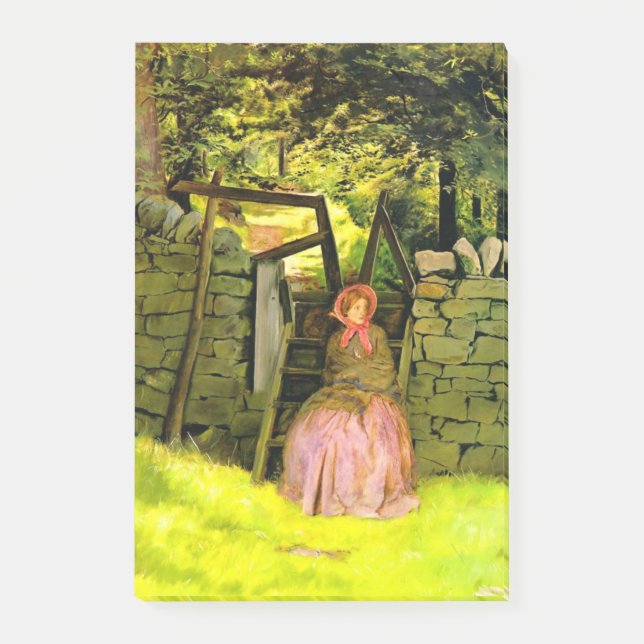 Frau Gewartet (von John Everett Millais) Post-it Klebezettel (Vorderseite)