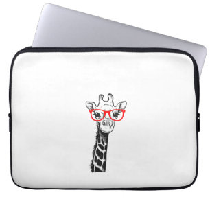 Frau Giraffe mit Brille Geschenk für Zoo Animal Lo Laptopschutzhülle