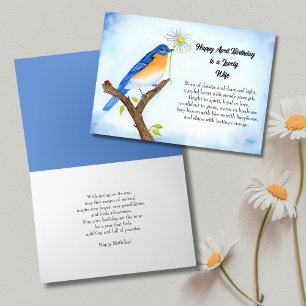 Frau glücklicher April-Geburtstag mit Blaumeise Karte