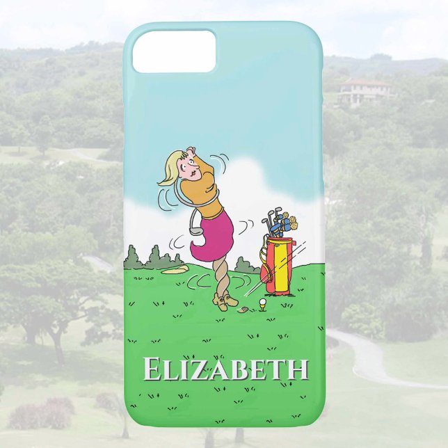 Frau Golf spielen. Personalisieren. Case-Mate iPhone Hülle (Von Creator hochgeladen)