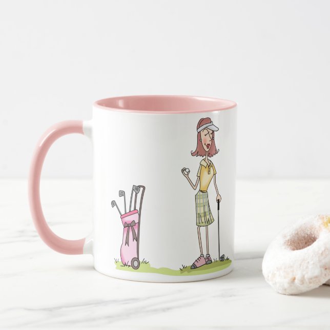 Frau Golfer Tasse (Mit Donut)