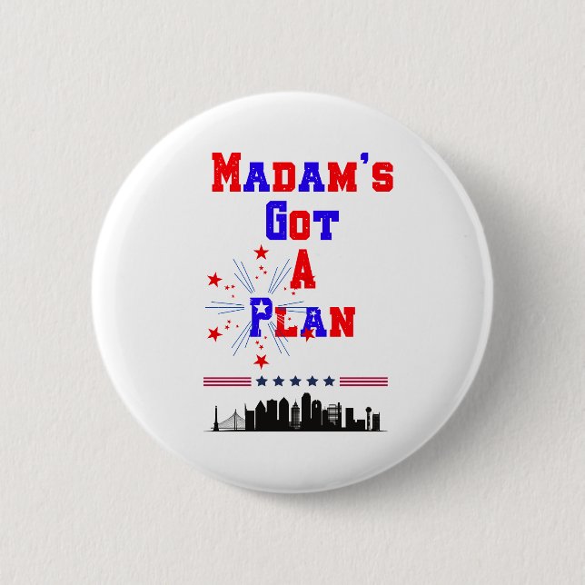Frau Got eine Plan Patriotic American Flag Button (Vorderseite)