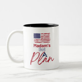 Frau Got einen Plan Patriotic Zweifarbige Tasse