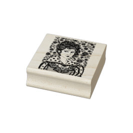 FRAU, GOTHISCHE PORTRAIT RUBBER BRIEFMARKE GUMMISTEMPEL