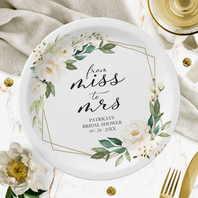 Frau Greenery Geometric Brautparty Pappteller (Von Creator hochgeladen)