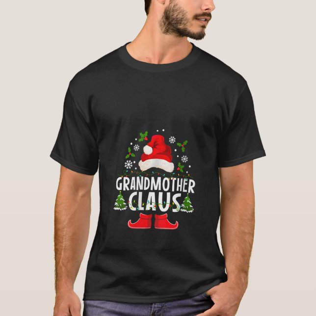 Frau Großmutter Claus Familie Weihnachten Weihnach T-Shirt (Vorderseite)
