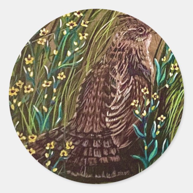 Frau Grouse Sticker (Vorderseite)