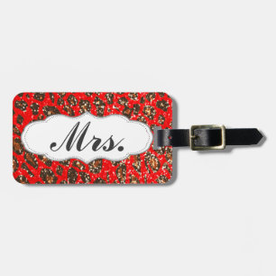 Frau Hälfte von Mr. & Mrs. Gepäckanhänger Red Leop
