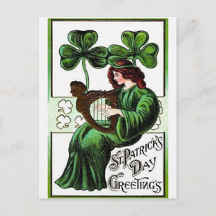 Frau Harfe von Erin Shamrock, St Patrick’s Day Pos Postkarte