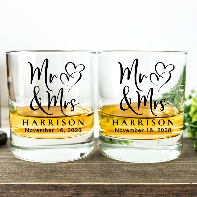 Frau Hearts Bride Groom Wedding Whiskyglas (Von Creator hochgeladen)