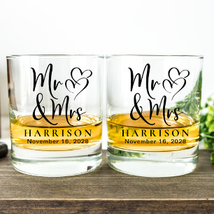 Frau Hearts Bride Groom Wedding Whiskyglas
