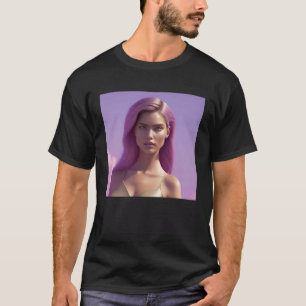 Frau Himmlisch Dreamy Fluffy Pink Clouds Lila Sk T-Shirt