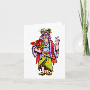 Frau Hippie Santa Karte