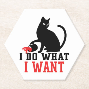 Frau Ich Mach Was Ich Will Sassy Schwarze Katze Ka Untersetzer