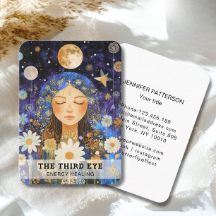 Frau Illustration Energie Heiler Reiki Spirituell Visitenkarte