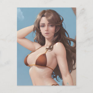Frau im Bikini Postkarte