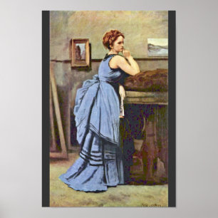 Frau im Blau durch Corot Jean-Baptiste-Camille Poster