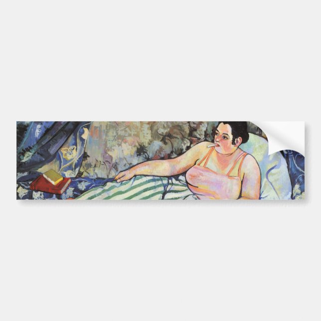 Frau im blauen Schlafzimmer (von Suzanne Valadon) Autoaufkleber (Vorne)