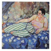 Frau im blauen Schlafzimmer (von Suzanne Valadon)