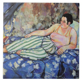 Frau im blauen Schlafzimmer (von Suzanne Valadon) Fliese