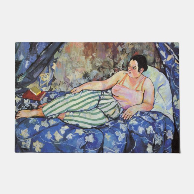 Frau im blauen Schlafzimmer (von Suzanne Valadon) Fußmatte (Vorderseite)