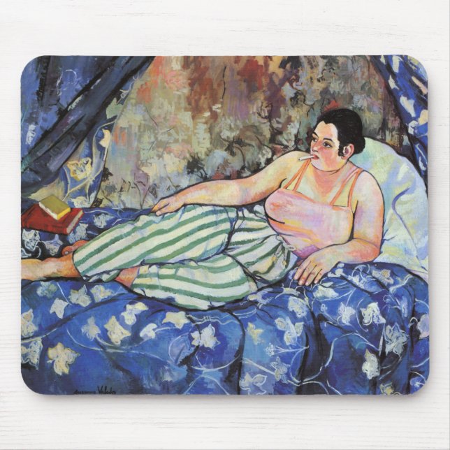 Frau im blauen Schlafzimmer (von Suzanne Valadon) Mousepad (Vorne)