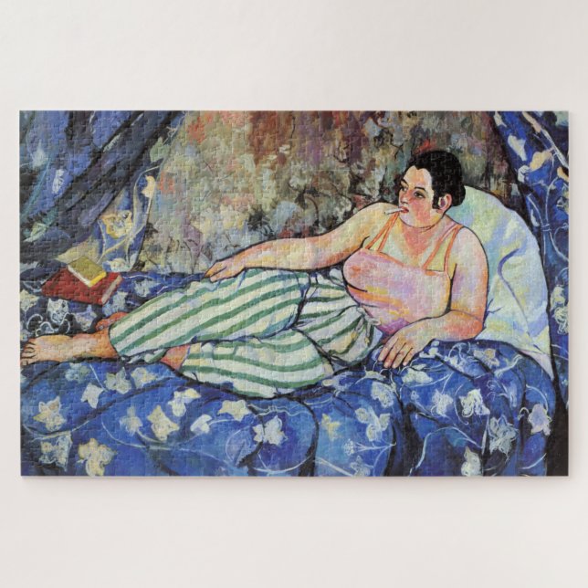 Frau im blauen Schlafzimmer (von Suzanne Valadon) Puzzle (Horizontal)