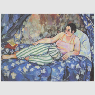 Frau im blauen Schlafzimmer (von Suzanne Valadon) Seidenpapier