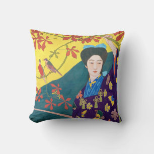 Frau im Blumengarten, Goyō Hashiguchi Kissen
