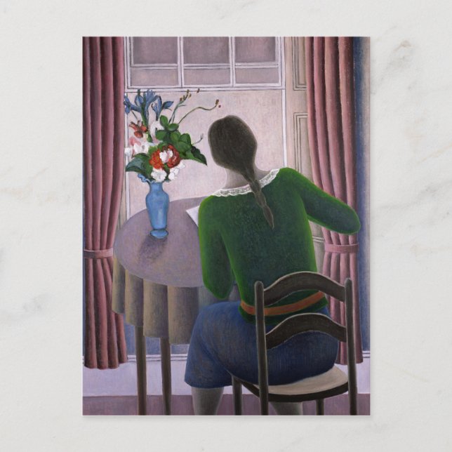 Frau im Fenster 1998 Postkarte (Vorderseite)