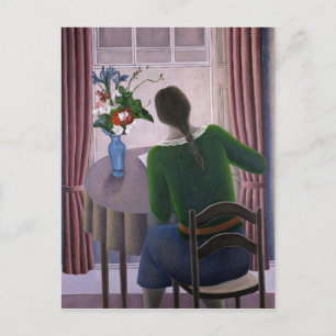 Frau im Fenster 1998 Postkarte