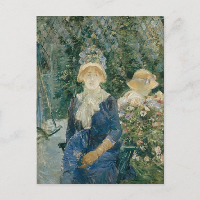 Frau im Garten | Berthe Morisot Postkarte (Vorderseite)