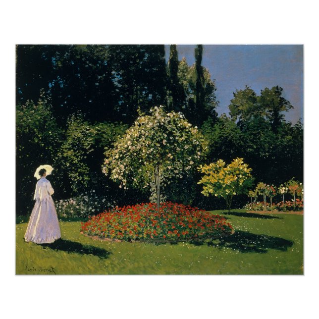Frau im Garten - Claude Monet Poster (Vorderseite)