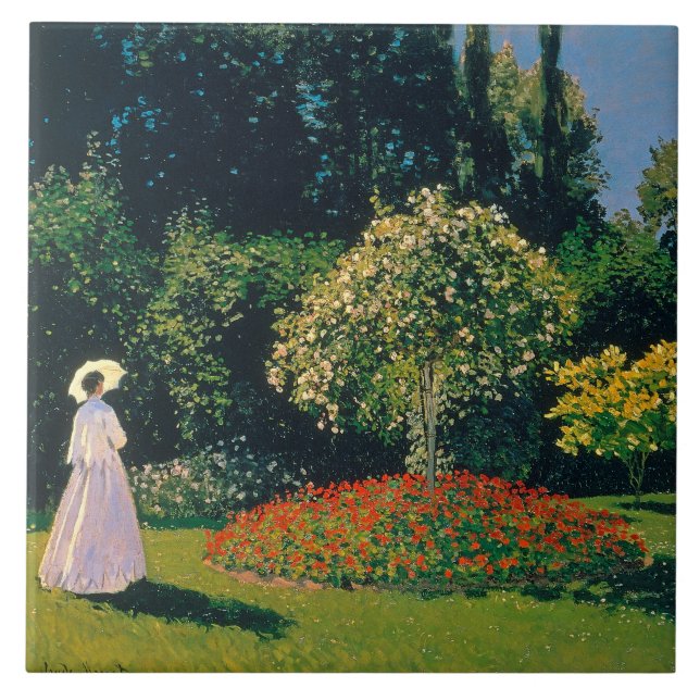 Frau im Garten, Monet Fliese (Vorderseite)
